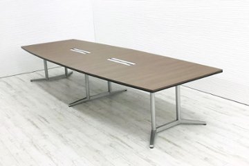 オカムラ ラティオⅡ 中古 W4000×D1400mm×H720mm 幅4000 ミーティングテーブル 4L287E 会議机 中古オフィス家具の画像