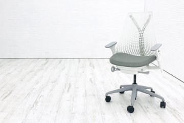 ハーマンミラー セイルチェア 2017年製 中古チェア SAYL Chairs デザインチェア 中古オフィス家具 前傾チルト 可動肘 グレーの画像