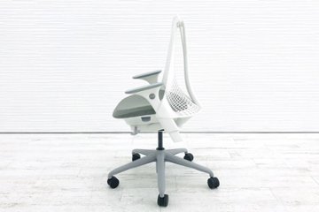 ハーマンミラー セイルチェア 2017年製 中古チェア SAYL Chairs デザインチェア 中古オフィス家具 前傾チルト 可動肘 グレー画像