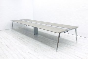 オカムラ プリシード フリーアドレス W5600×D1400mm×H720mm 幅5600 ミーティングテーブル 会議机 中古オフィス家具の画像