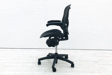 ハーマンミラー アーロンチェア 2016年製 Bサイズ フル装備 ポスチャーフィット メッシュ Herman Miller 中古オフィス家具 肘レバータイプ画像