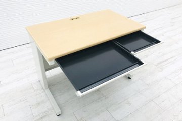 プラス 平机 W1000×D600×H700 中古机 中古オフィス家具 オフィスデスク 事務机 木目画像