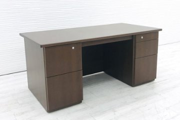 オカムラ 役員家具セット 【5点セット】 両袖机 社長室用 中古デスク 高級家具 エグゼクティブデスク 中古オフィス家具 デスク幅1600画像