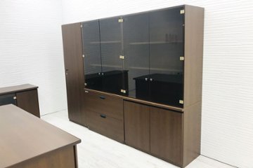 オカムラ 役員家具セット 【5点セット】 両袖机 社長室用 中古デスク 高級家具 エグゼクティブデスク 中古オフィス家具 デスク幅1800画像