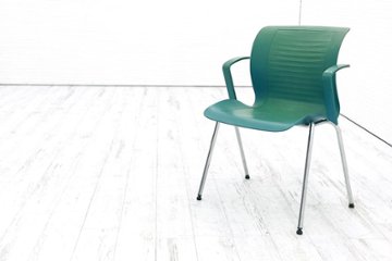 フリッツハンセン ビンテージチェア FritzHansen アンサンブル ENSEMBLE ミーティングチェア スタッキングチェア グリーン画像