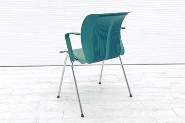 フリッツハンセン ビンテージチェア FritzHansen アンサンブル ENSEMBLE ミーティングチェア スタッキングチェア グリーン画像