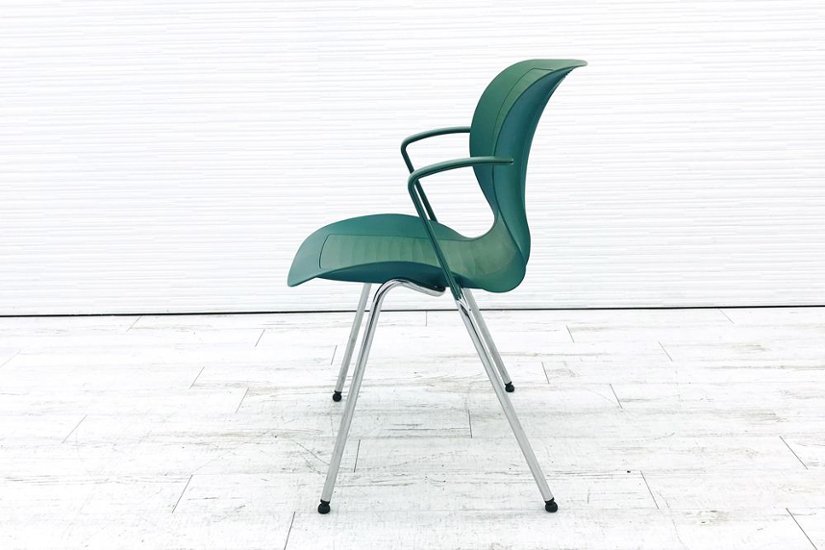 フリッツハンセン ビンテージチェア FritzHansen アンサンブル ENSEMBLE ミーティングチェア スタッキングチェア グリーン画像