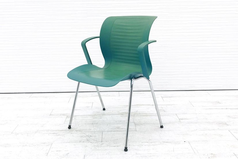 フリッツハンセン ビンテージチェア FritzHansen アンサンブル ENSEMBLE ミーティングチェア スタッキングチェア グリーン画像