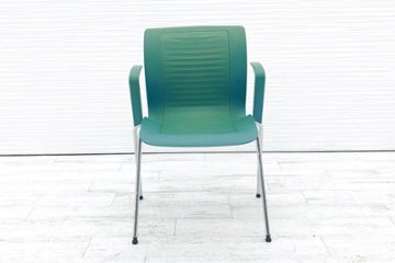 フリッツハンセン ビンテージチェア FritzHansen アンサンブル ENSEMBLE ミーティングチェア スタッキングチェア グリーン画像