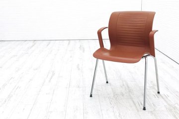 フリッツハンセン ビンテージチェア FritzHansen アンサンブル ENSEMBLE ミーティングチェア スタッキングチェア ブラウンの画像