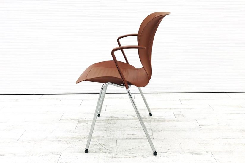 フリッツハンセン ビンテージチェア FritzHansen アンサンブル ENSEMBLE ミーティングチェア スタッキングチェア ブラウン画像