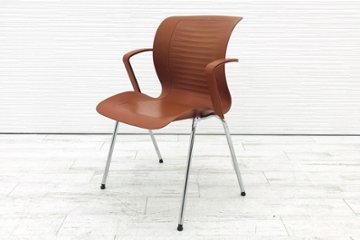 フリッツハンセン ビンテージチェア FritzHansen アンサンブル ENSEMBLE ミーティングチェア スタッキングチェア ブラウン画像