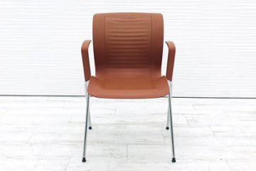 フリッツハンセン ビンテージチェア FritzHansen アンサンブル ENSEMBLE ミーティングチェア スタッキングチェア ブラウン画像