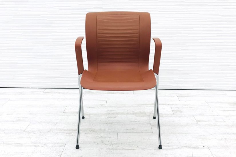 フリッツハンセン ビンテージチェア FritzHansen アンサンブル ENSEMBLE ミーティングチェア スタッキングチェア ブラウン画像