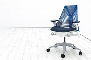 ハーマンミラー セイルチェア 2018年製 中古チェア SAYL Chairs デザインチェア 中古オフィス家具 前傾チルト 可動肘 ブルーの画像