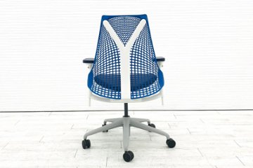 ハーマンミラー セイルチェア 2018年製 中古チェア SAYL Chairs デザインチェア 中古オフィス家具 前傾チルト 可動肘 ブルー画像