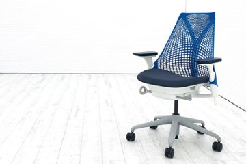 ハーマンミラー セイルチェア 2015年製 中古チェア SAYL Chairs デザインチェア 中古オフィス家具 前傾チルト 可動肘 ブルーの画像