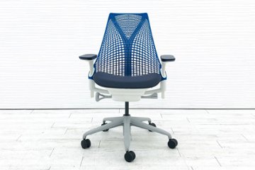 ハーマンミラー セイルチェア 2015年製 中古チェア SAYL Chairs デザインチェア 中古オフィス家具 前傾チルト 可動肘 ブルー画像