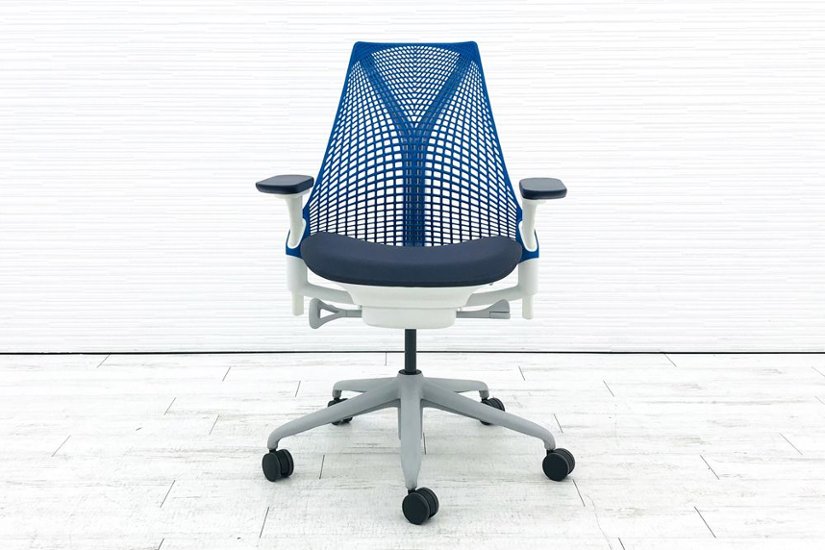 ハーマンミラー セイルチェア 2015年製 中古チェア SAYL Chairs デザインチェア 中古オフィス家具 前傾チルト 可動肘 ブルー画像