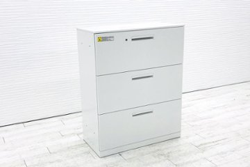 スチール書庫 3段 ラテラル書庫 3段ラテラル ウチダ ハイパーストレージ 収納家具 スチールキャビネット 中古書庫 中古オフィス家具画像