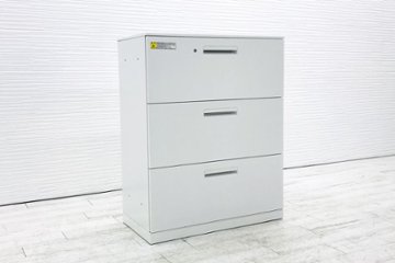 スチール書庫 3段 ラテラル書庫 3段ラテラル ウチダ ハイパーストレージ 収納家具 スチールキャビネット 中古書庫 中古オフィス家具画像