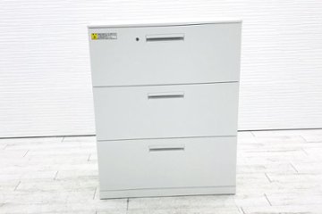 スチール書庫 3段 ラテラル書庫 3段ラテラル ウチダ ハイパーストレージ 収納家具 スチールキャビネット 中古書庫 中古オフィス家具画像