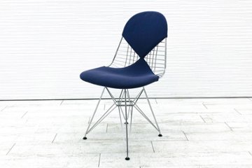 ハーマンミラー ワイヤーチェア ビキニパッド  イームズチェア 中古オフィス家具Herman Miller クロームベース パープル画像