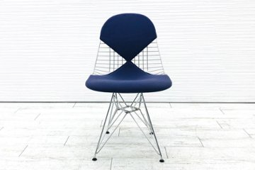 ハーマンミラー ワイヤーチェア ビキニパッド  イームズチェア 中古オフィス家具Herman Miller クロームベース パープル画像