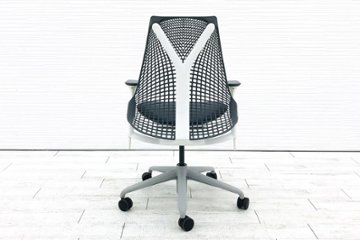 ハーマンミラー セイルチェア SAYL Chairs 中古 前傾チルト 可動肘 デザインチェア 中古オフィス家具 グレー画像