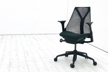 ハーマンミラー セイルチェア 中古 ダークグリーン SAYL Chairs デザインチェア 中古オフィス家具 固定肘画像