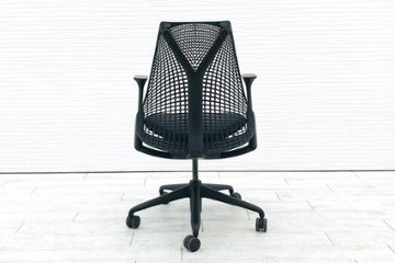 ハーマンミラー セイルチェア 中古 ダークグリーン SAYL Chairs デザインチェア 中古オフィス家具 固定肘画像