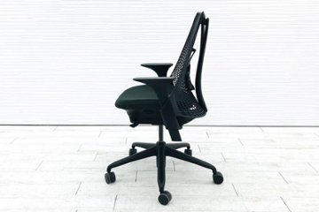 ハーマンミラー セイルチェア 中古 ダークグリーン SAYL Chairs デザインチェア 中古オフィス家具 可動肘 ランバーサポート付画像