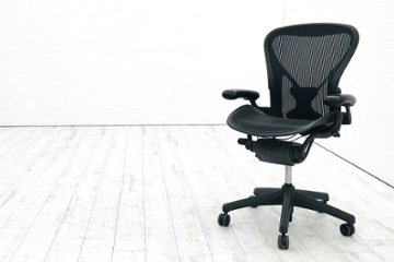 ハーマンミラー アーロンチェア Bサイズ フル装備 ポスチャーフィット メッシュ Herman Miller 中古オフィス家具 肘ダイヤルタイプ画像