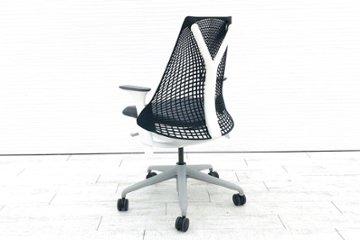 ハーマンミラー セイルチェア 中古 前傾チルト 可動肘 SAYL Chairs デザインチェア 中古オフィス家具 ブラックグレー画像