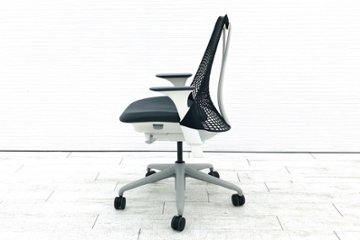 ハーマンミラー セイルチェア 中古 前傾チルト 可動肘 SAYL Chairs デザインチェア 中古オフィス家具 ブラックグレー画像