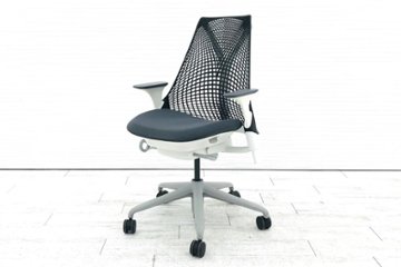 ハーマンミラー セイルチェア 中古 前傾チルト 可動肘 SAYL Chairs デザインチェア 中古オフィス家具 ブラックグレー画像