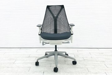 ハーマンミラー セイルチェア 中古 前傾チルト 可動肘 SAYL Chairs デザインチェア 中古オフィス家具 ブラックグレー画像