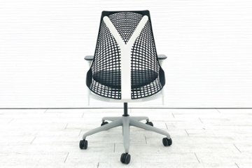 ハーマンミラー セイルチェア 中古 前傾チルト 可動肘 SAYL Chairs デザインチェア 中古オフィス家具 ブラックグレー画像