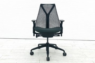 ハーマンミラー セイルチェア 中古 2018年製 ダークグリーン SAYL Chairs デザインチェア 中古オフィス家具 可動肘画像