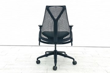 ハーマンミラー セイルチェア 中古 2018年製 ダークグリーン SAYL Chairs デザインチェア 中古オフィス家具 可動肘画像