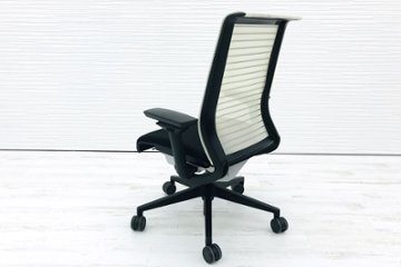 シンクチェア 中古 スチールケース Steelcase シンク オフィスチェア 可動肘 ホワイト 中古オフィス家具 事務椅子画像