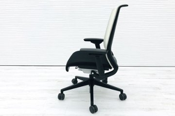 シンクチェア 中古 スチールケース Steelcase シンク オフィスチェア 可動肘 ホワイト 中古オフィス家具 事務椅子画像