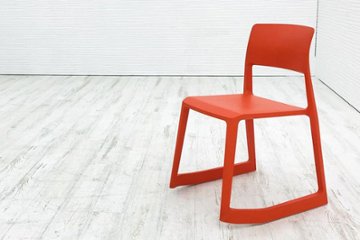 ヴィトラ Vitra Tip Ton ティプ トン ミーティングチェア 会議椅子 スタッキングチェア 中古オフィス家具 ポピーレッドの画像