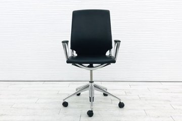 メダチェア ヴィトラ 中古チェア Vitra メダ MEDA 革 肘付 ブラック 中古オフィス家具 デザイナーズチェア画像