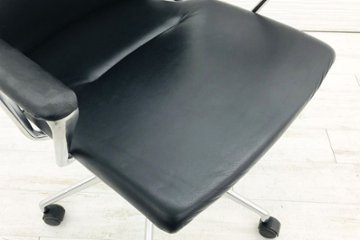 メダチェア ヴィトラ 中古チェア Vitra メダ MEDA 革 肘付 ブラック 中古オフィス家具 デザイナーズチェア画像