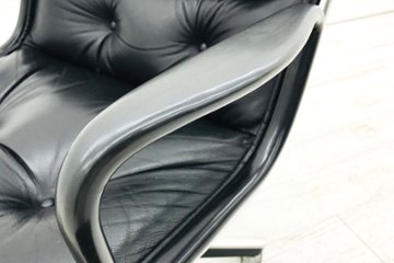 ポロックチェア Knoll ノール ノル 本皮 ブラック レザー 中古オフィス家具 役員チェア デザインチェア画像