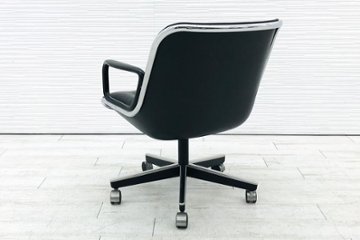 ポロックチェア Knoll ノール ノル 本皮 ブラック レザー 中古オフィス家具 役員チェア デザインチェア画像