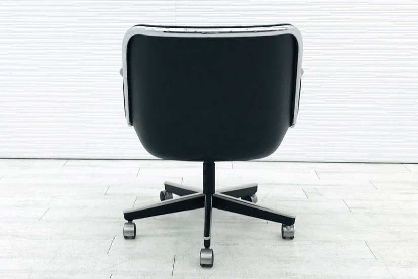 ポロックチェア Knoll ノール ノル 本皮 ブラック レザー 中古オフィス家具 役員チェア デザインチェア画像