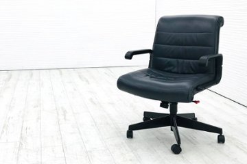 サパーチェア Knoll ノール ノル 本皮 ミドルバック レザー 中古オフィス家具 役員チェア デザインチェアの画像