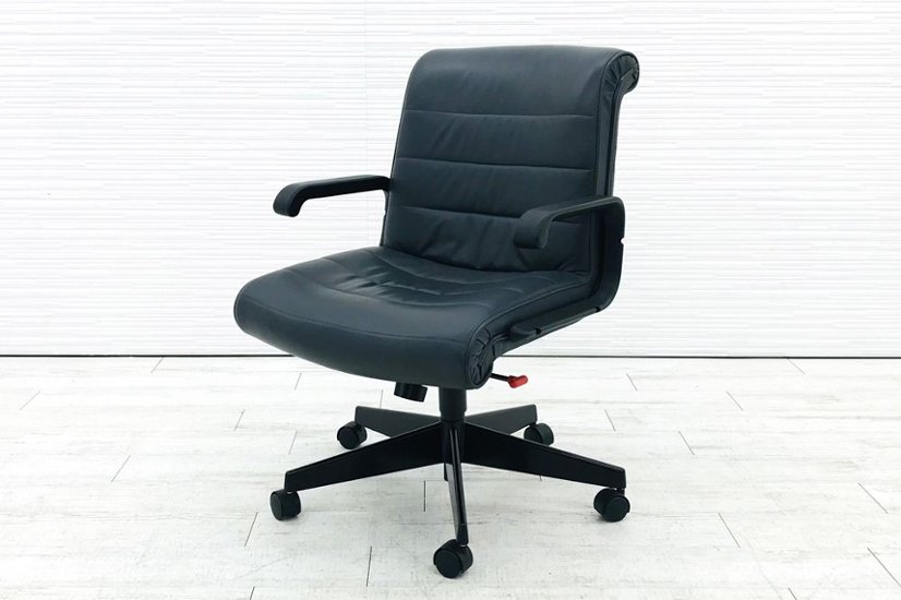 サパーチェア Knoll ノール ノル 本皮 ミドルバック レザー 中古オフィス家具 役員チェア デザインチェア画像